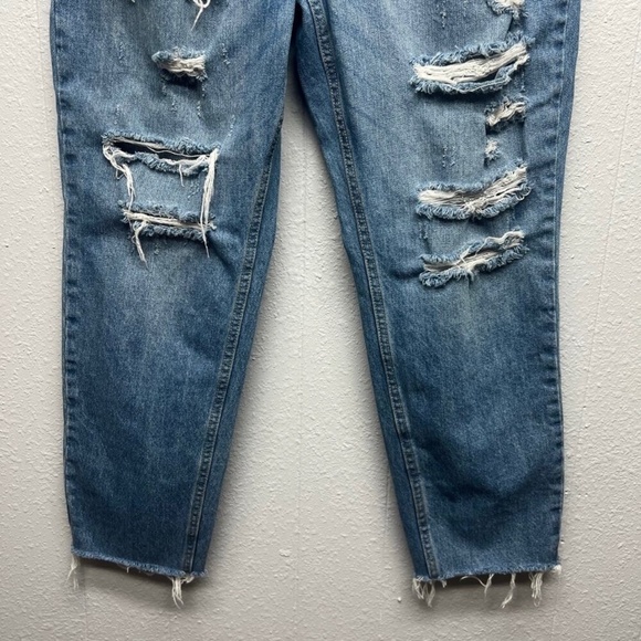 We The Free Blossom Distressed High Rise Button Fly Raw Hem Womens Jeans Size 30 - Picture 6 of 12